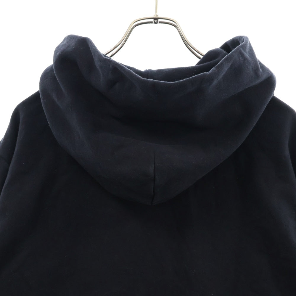 MONCLER(モンクレール) 24SS FELPA CON CAPPUCCIO HOODIE SWEAT フェルパコン カプチオ フロントロゴ刺繍プルオーバースウェットパーカー フーディー ネイビー J10918G00012