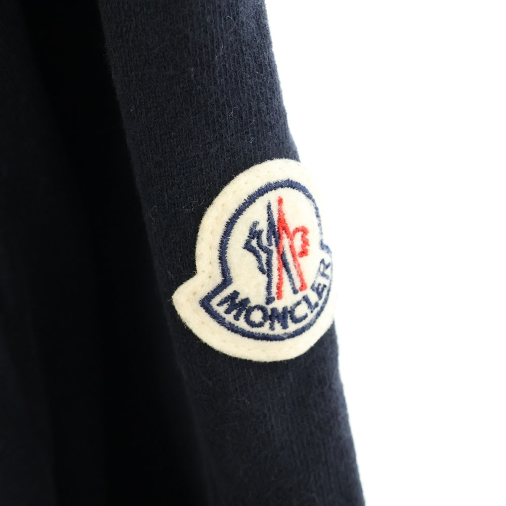 MONCLER(モンクレール) 24SS FELPA CON CAPPUCCIO HOODIE SWEAT フェルパコン カプチオ フロントロゴ刺繍プルオーバースウェットパーカー フーディー ネイビー J10918G00012