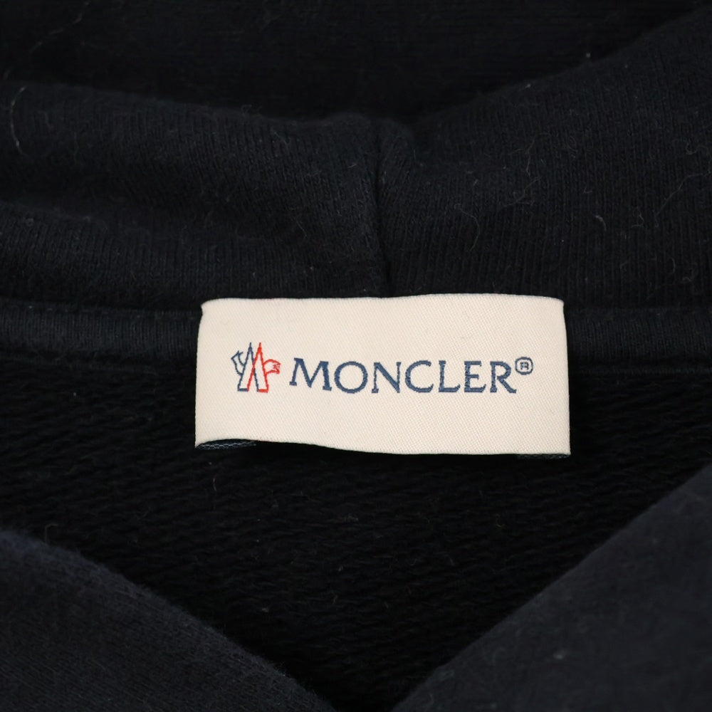 MONCLER(モンクレール) 24SS FELPA CON CAPPUCCIO HOODIE SWEAT フェルパコン カプチオ フロントロゴ刺繍プルオーバースウェットパーカー フーディー ネイビー J10918G00012