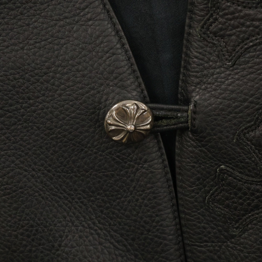 CHROME HEARTS(クロムハーツ) CLASSC 2B LTHR クラシック クロスボール レザーベスト クロスパッチカスタム ブラック