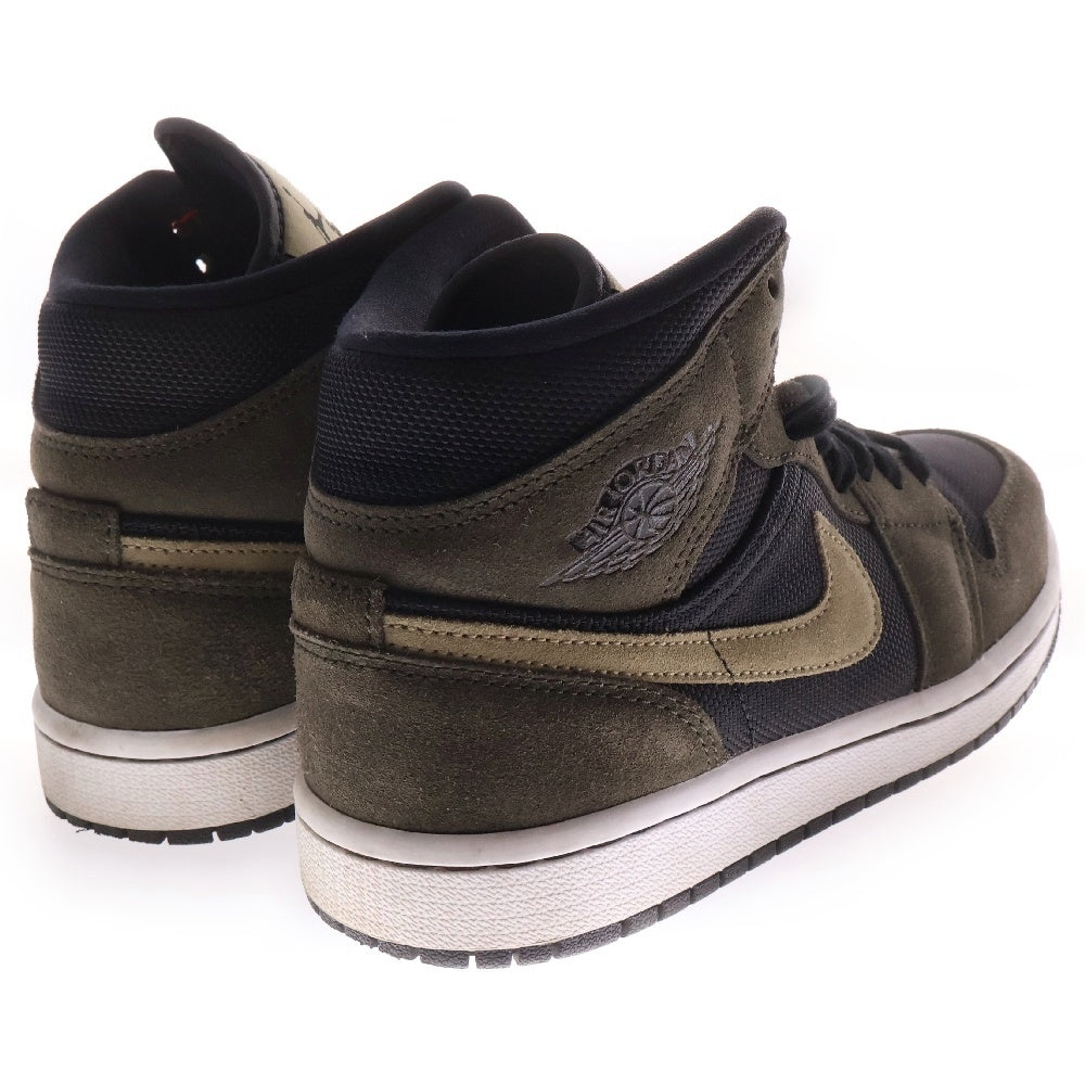 NIKE(ナイキ) WMNS AIR JORDAN1 MID エアジョーダン1 ハイカットスニーカー グレーUS6.5/23.5cm レディース