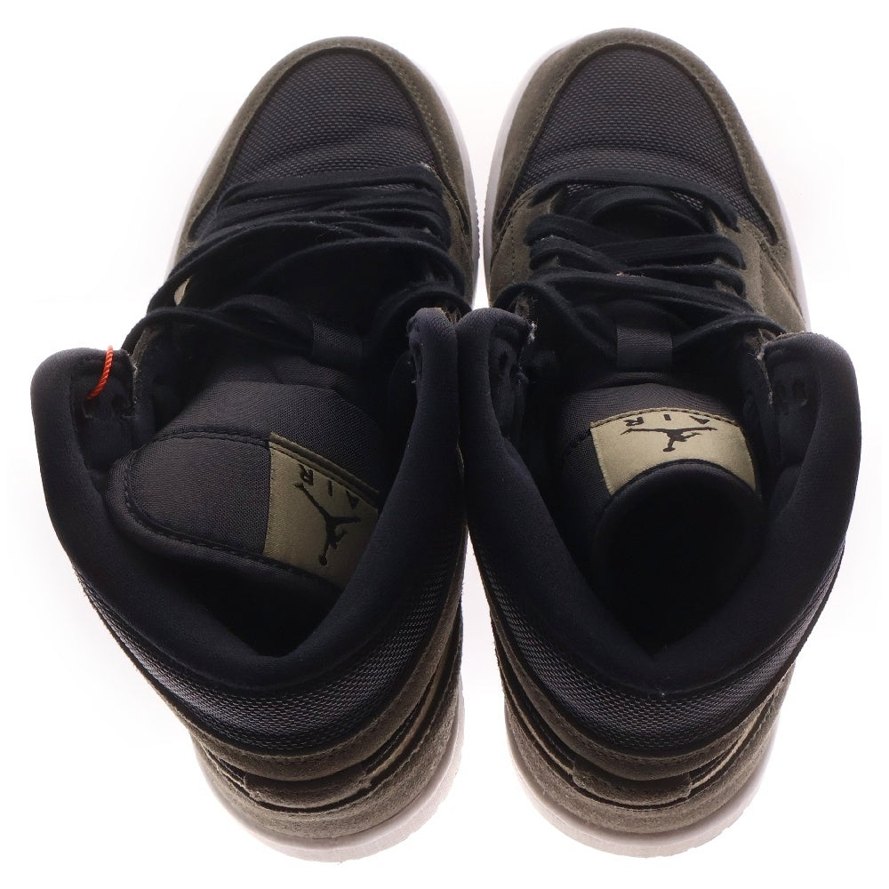 NIKE(ナイキ) WMNS AIR JORDAN1 MID エアジョーダン1 ハイカットスニーカー グレーUS6.5/23.5cm レディース