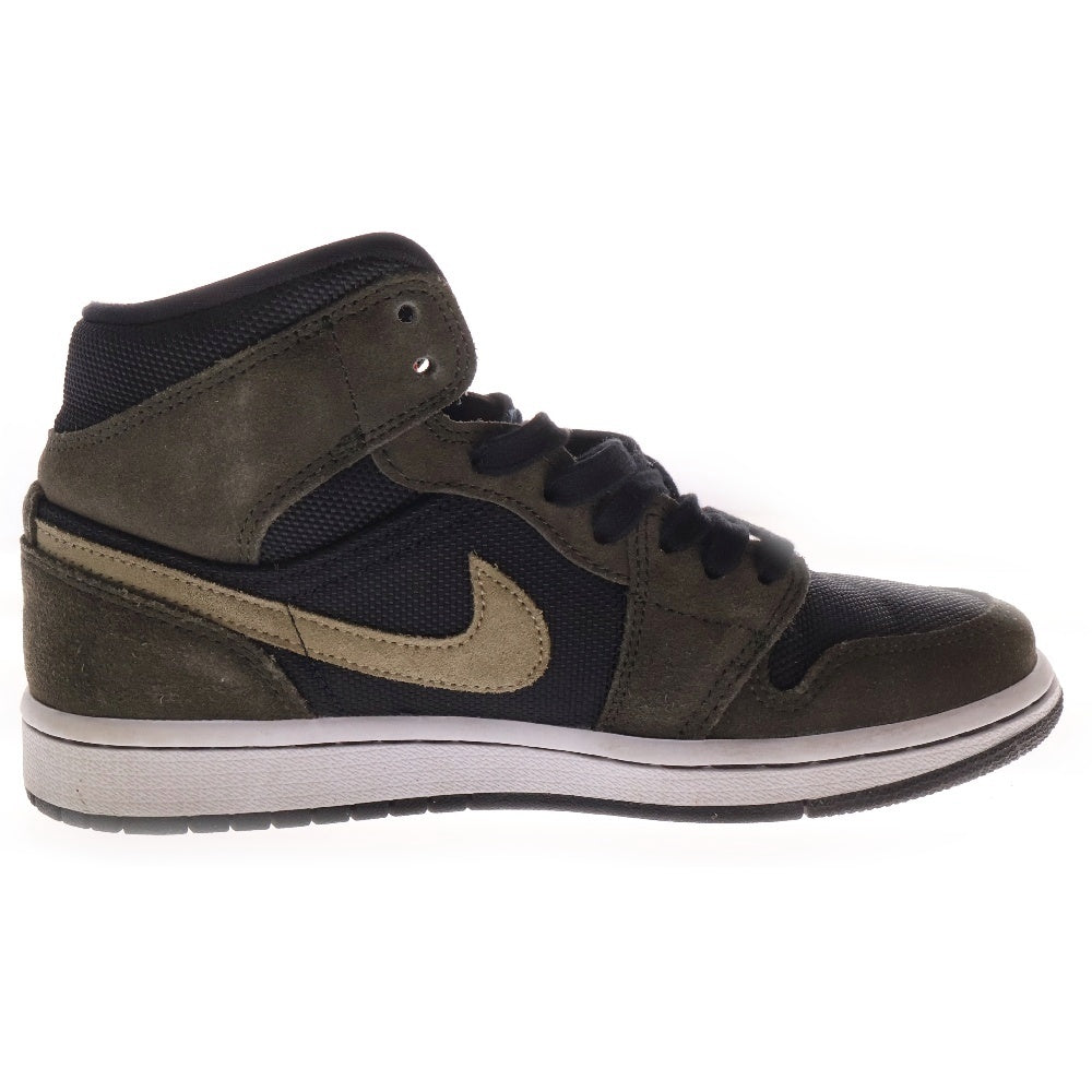 NIKE(ナイキ) WMNS AIR JORDAN1 MID エアジョーダン1 ハイカットスニーカー グレーUS6.5/23.5cm レディース