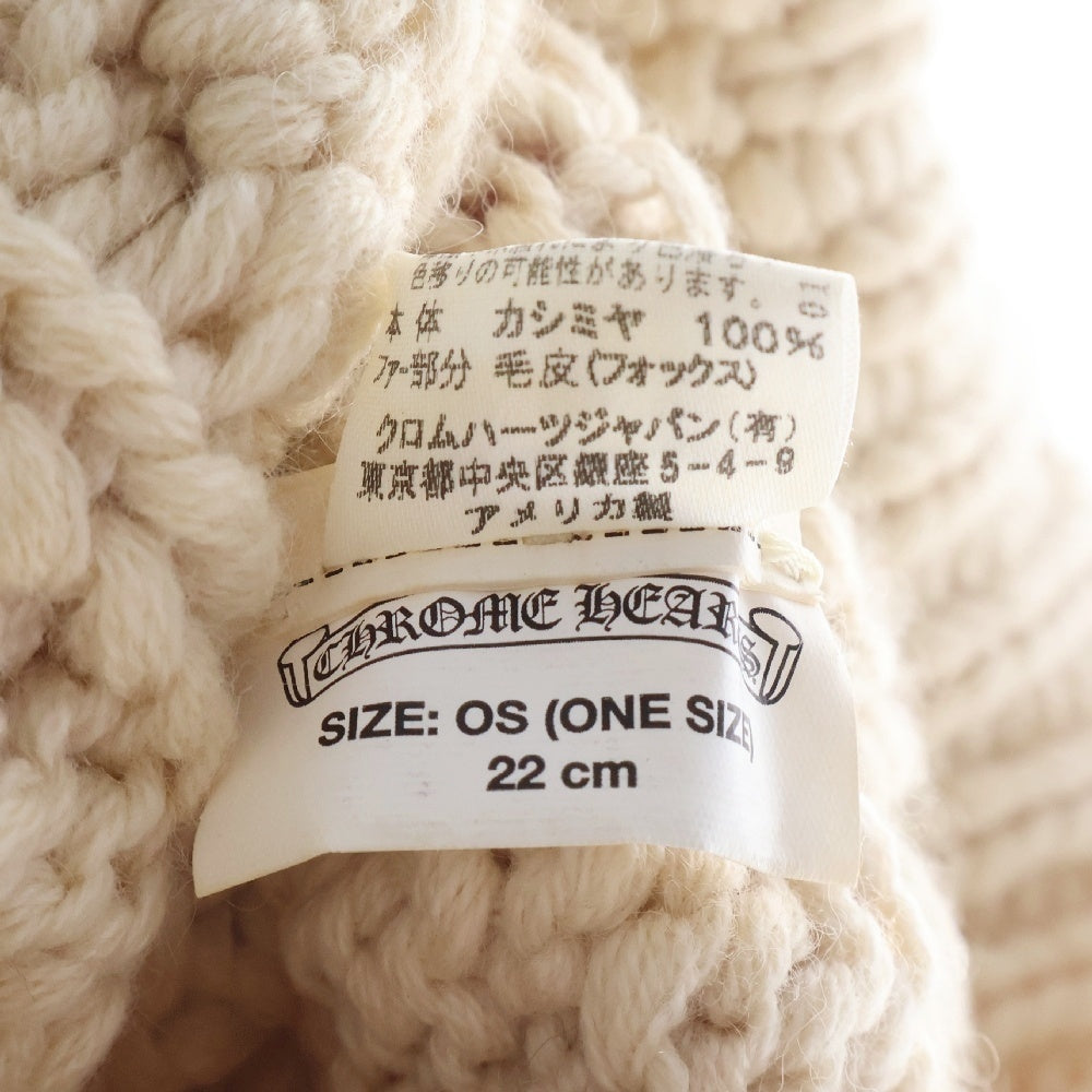 CHROME HEARTS(クロムハーツ) CASHMERE BEANIE カシミヤビーニー ニット帽 ベージュ