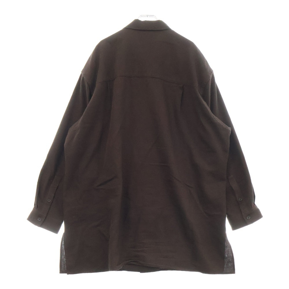 Yohji Yamamoto POUR HOMME(ヨウジヤマモト プールオム) Wool Linen Cotton Shirts HJ-B10-121 ウール リネン コットン 長袖シャツ ブラウン