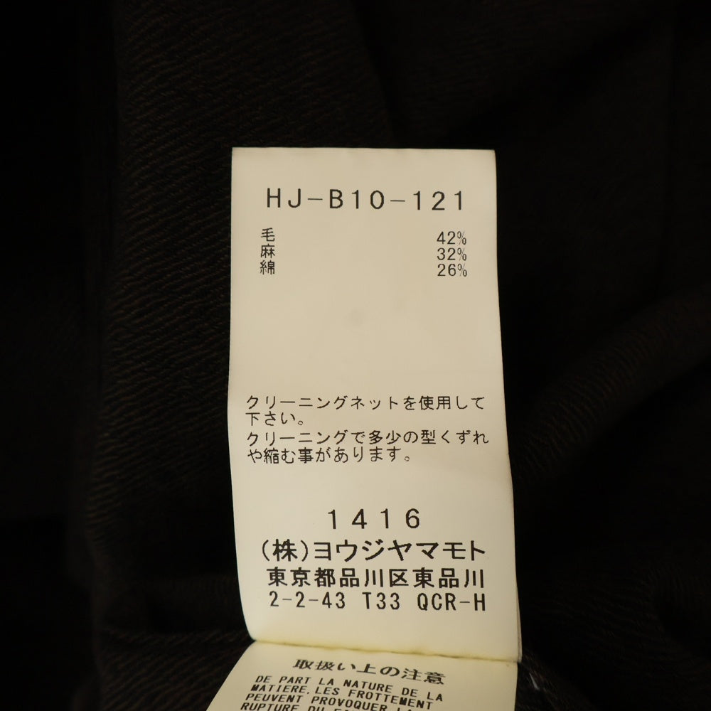 Yohji Yamamoto POUR HOMME(ヨウジヤマモト プールオム) Wool Linen Cotton Shirts HJ-B10-121 ウール リネン コットン 長袖シャツ ブラウン