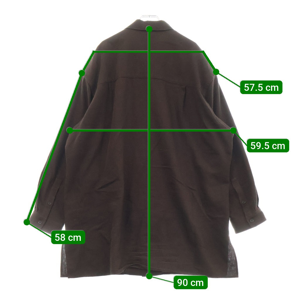 Yohji Yamamoto POUR HOMME(ヨウジヤマモト プールオム) Wool Linen Cotton Shirts HJ-B10-121 ウール リネン コットン 長袖シャツ ブラウン