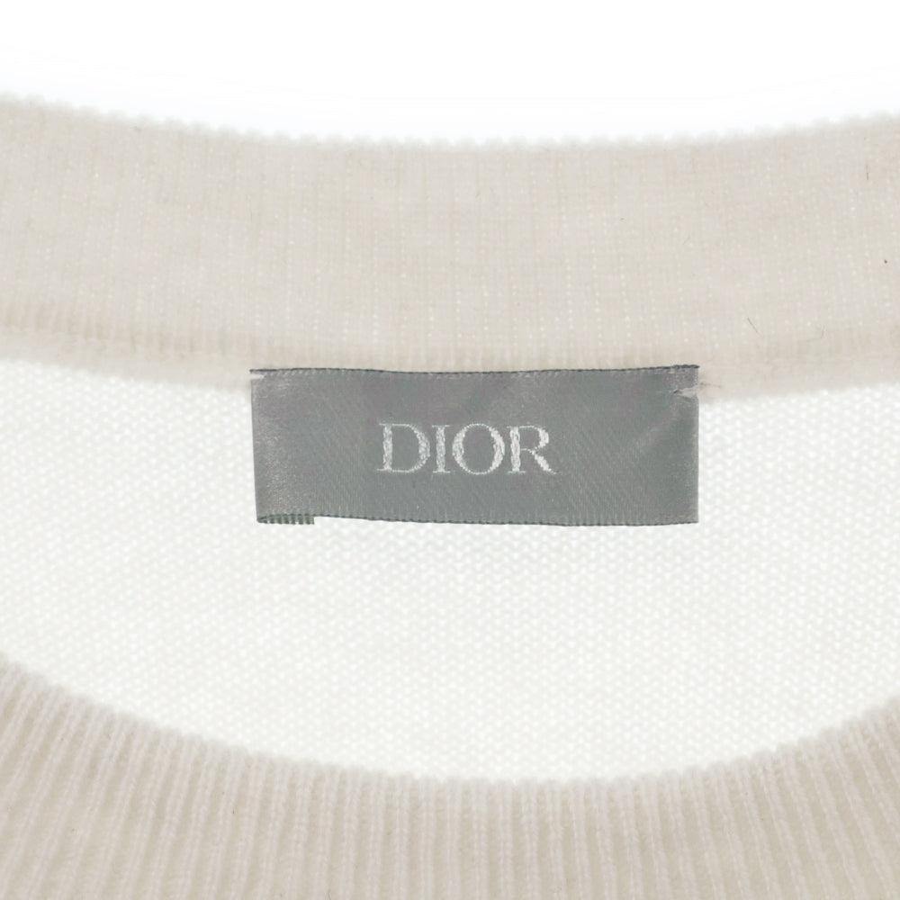 Christian Dior(クリスチャンディオール) 23AW パールCDロゴカシミヤニットセーター ベージュ 343M640AT721