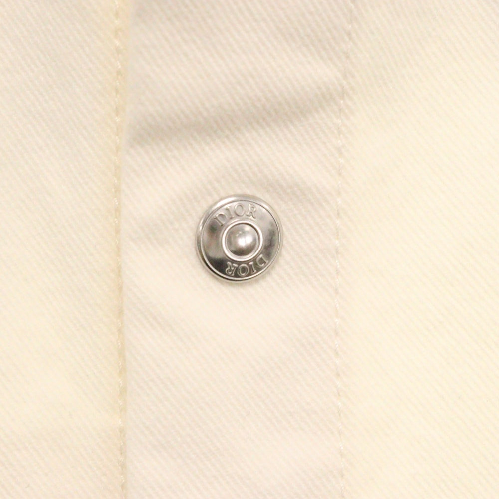 Christian Dior(クリスチャンディオール) 23AW CDダイヤモンド刺繍 デニムシャツ ホワイト 033D490O219X