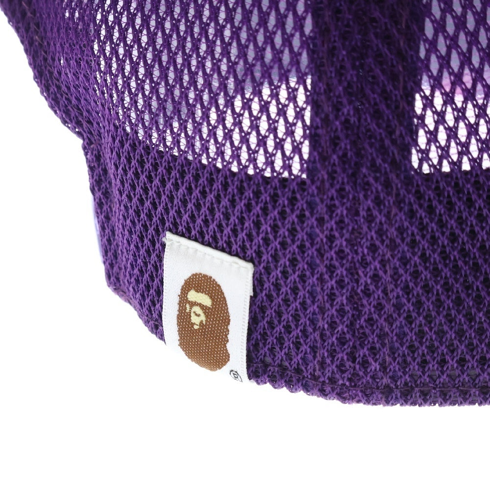 A BATHING APE(アベイシングエイプ) ×STUSSY カモロゴメッシュキャップ 001CPH731917C パープル