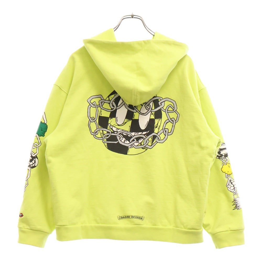 CHROME HEARTS(クロムハーツ) ×MATTY BOY PPO CHAIN GAME ×マッティボーイ チェーンゲーム 裏地サーマル ジップアップ フーデッド スウェットパーカー イエロー