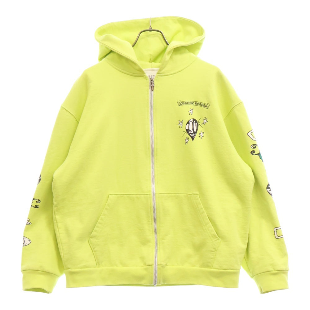 CHROME HEARTS(クロムハーツ) ×MATTY BOY PPO CHAIN GAME ×マッティボーイ チェーンゲーム 裏地サーマル ジップアップ フーデッド スウェットパーカー イエロー