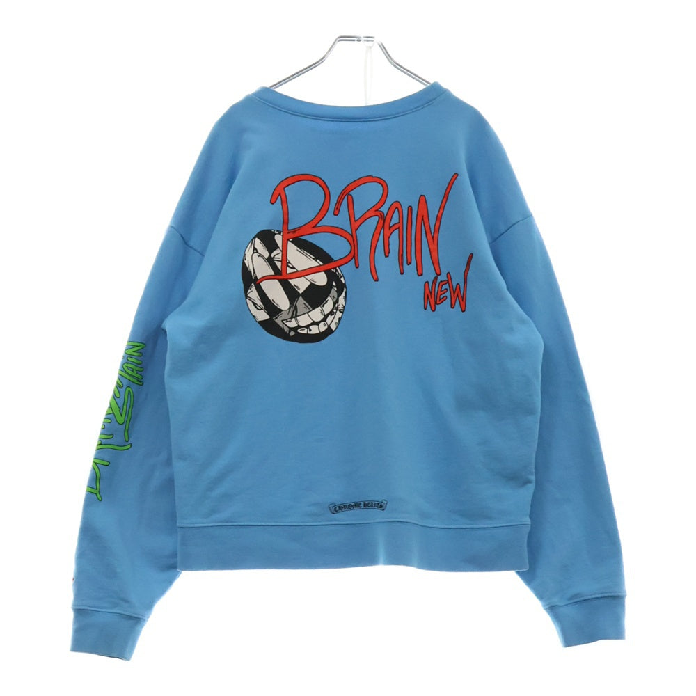CHROME HEARTS(クロムハーツ) MATTY BOY PPO BRAIN NEW SWTSHRT マッティボーイ ブレインニュー クルーネック長袖スウェットトレーナー ブルー