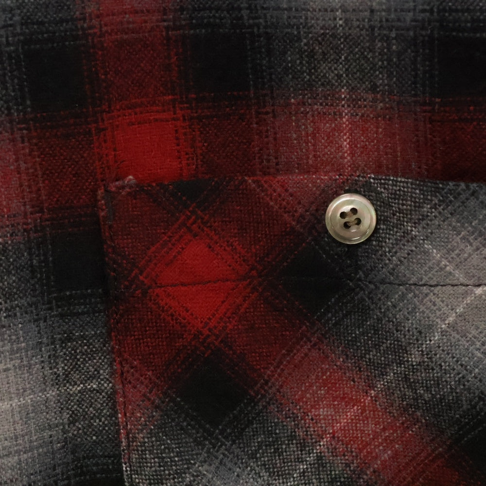 TENDERLOIN(テンダーロイン) 08AW T-Wool Check Shirt ウール 長袖チェックシャツ レッド/ブラック