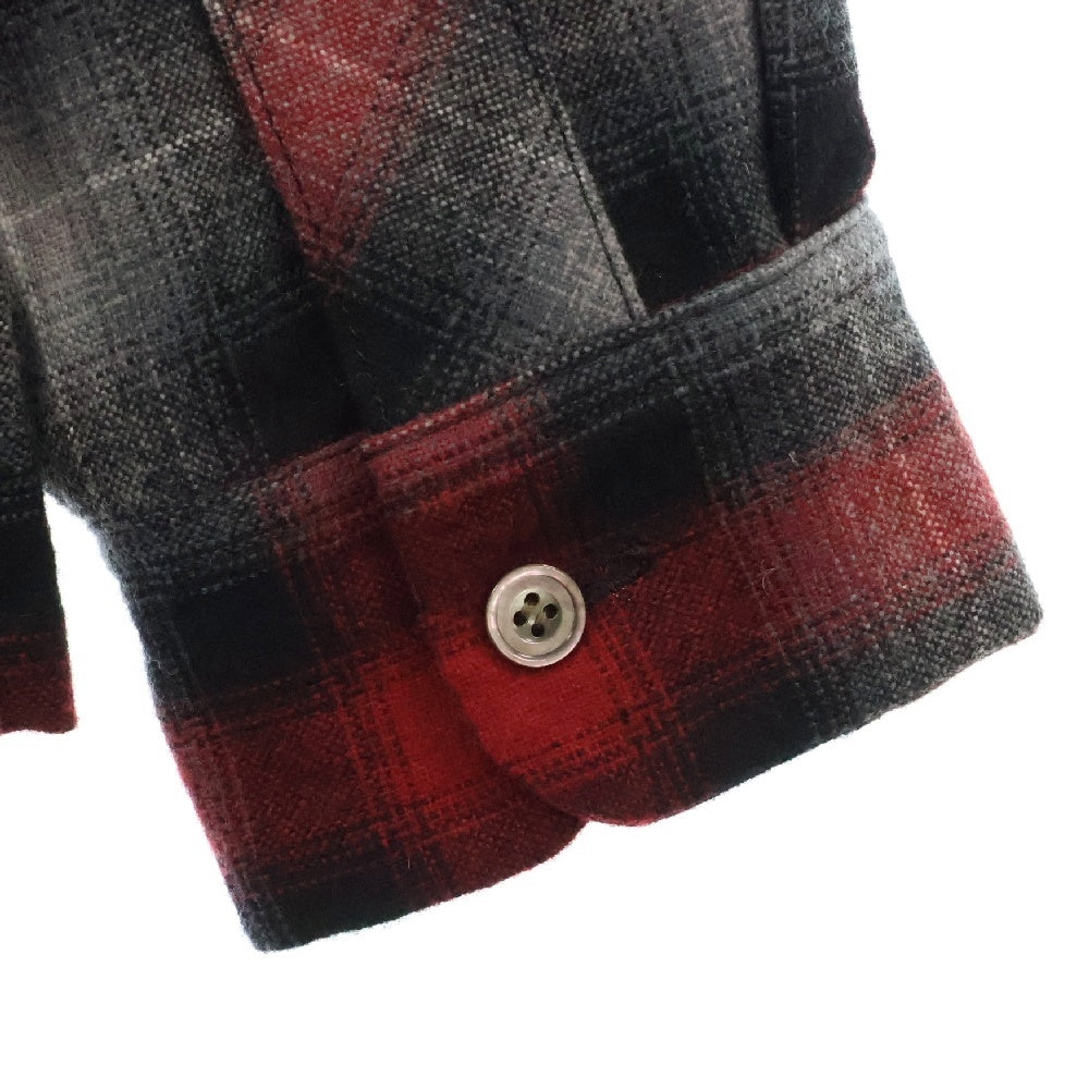 TENDERLOIN(テンダーロイン) 08AW T-Wool Check Shirt ウール 長袖チェックシャツ レッド/ブラック