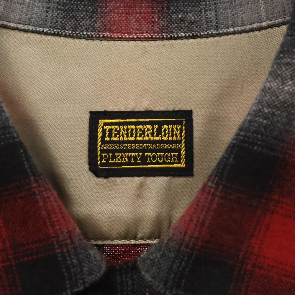 TENDERLOIN(テンダーロイン) 08AW T-Wool Check Shirt ウール 長袖チェックシャツ レッド/ブラック