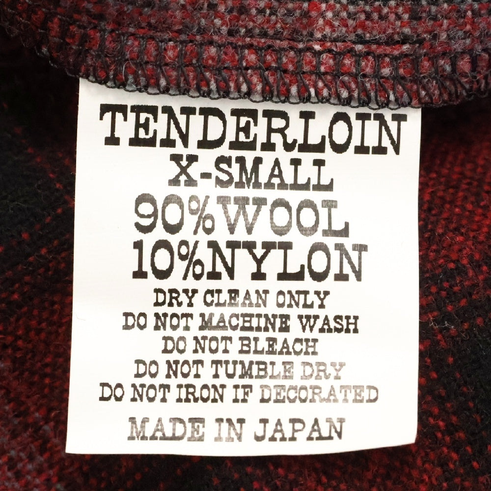 TENDERLOIN(テンダーロイン) 08AW T-Wool Check Shirt ウール 長袖チェックシャツ レッド/ブラック