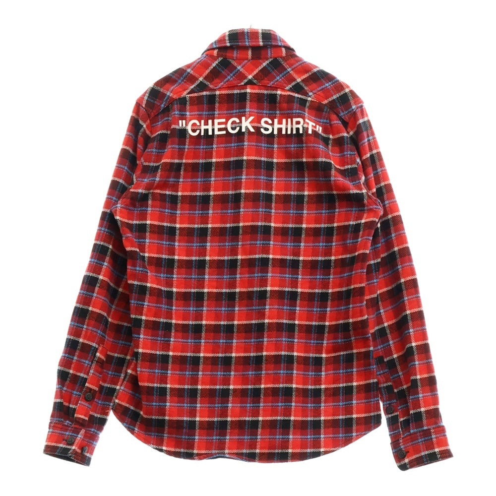 OFF-WHITE(オフホワイト) 18AW Checked flannel long sleeve shirt チェックフランネル長袖シャツ レッド OMGA060F18A27015