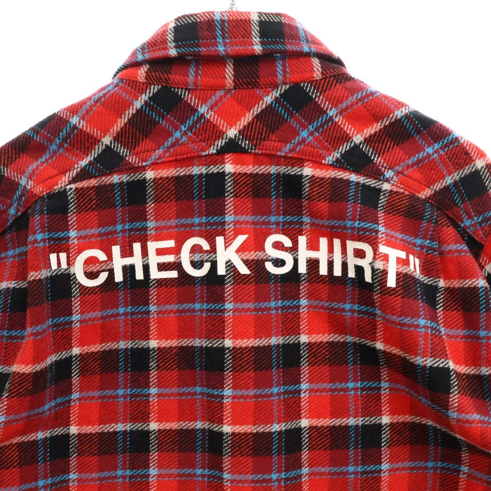 OFF-WHITE(オフホワイト) 18AW Checked flannel long sleeve shirt チェックフランネル長袖シャツ レッド OMGA060F18A27015