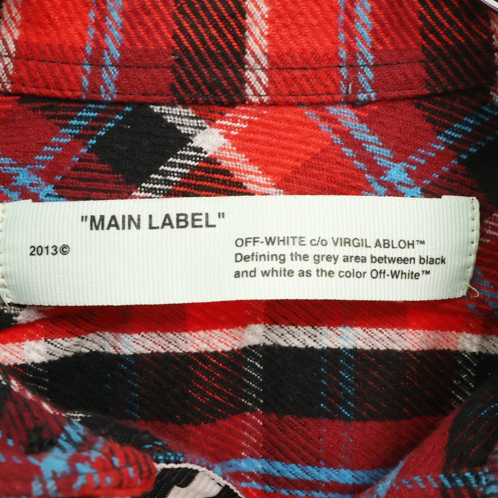 OFF-WHITE(オフホワイト) 18AW Checked flannel long sleeve shirt チェックフランネル長袖シャツ レッド OMGA060F18A27015