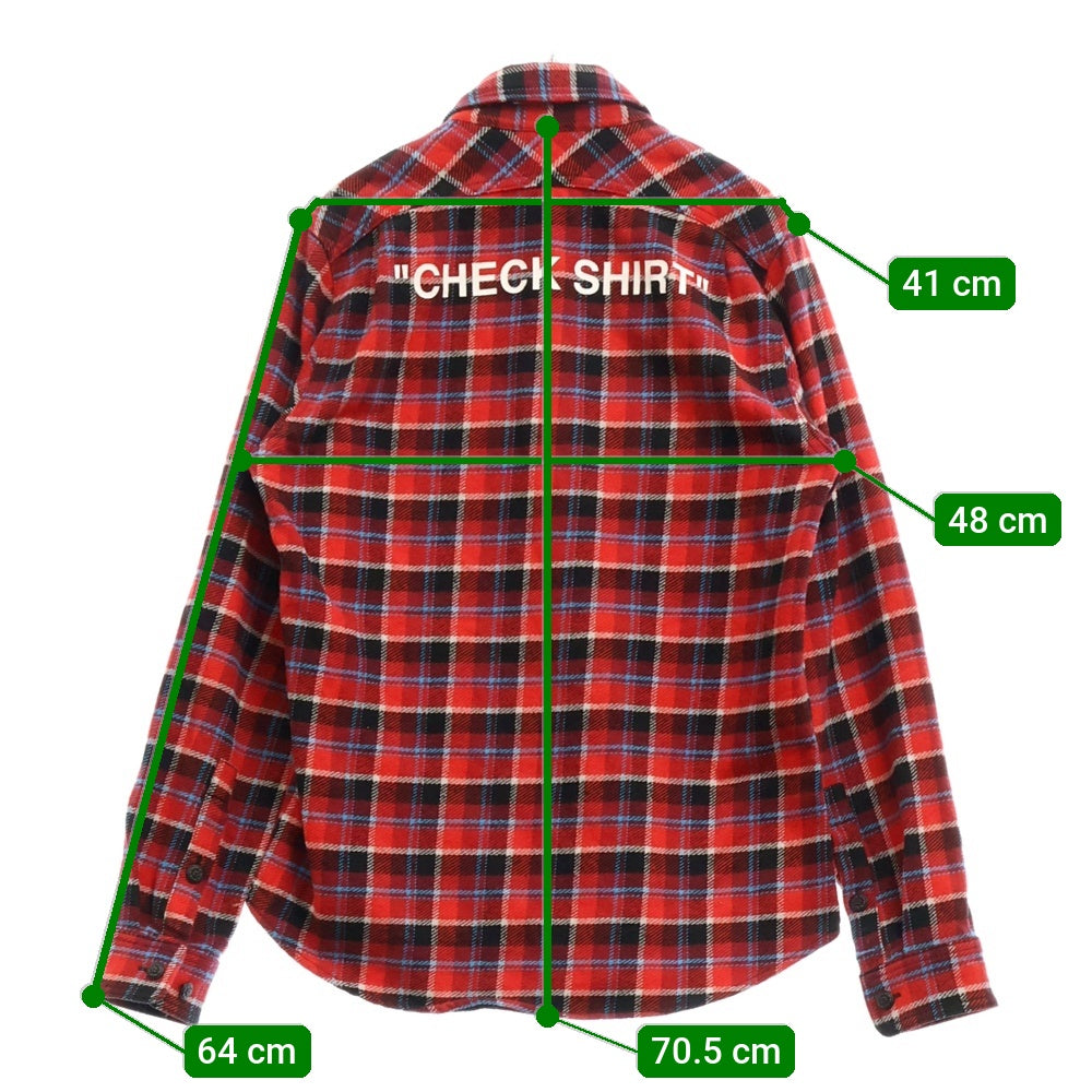 OFF-WHITE(オフホワイト) 18AW Checked flannel long sleeve shirt チェックフランネル長袖シャツ レッド OMGA060F18A27015