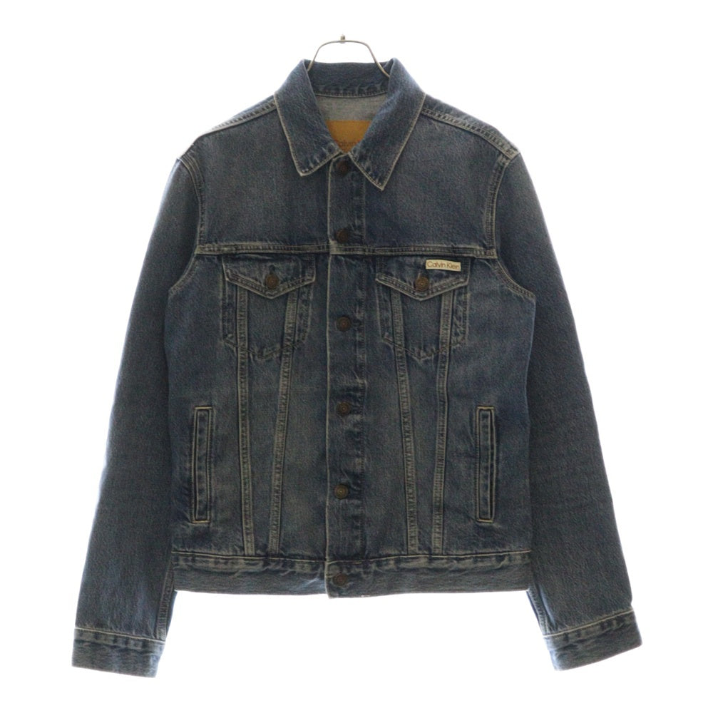 Calvin Klein(カルバンクライン) LOGO DENIM JACKET ロゴ刺繍デニムジャケット ジージャン インディゴ 40TM715