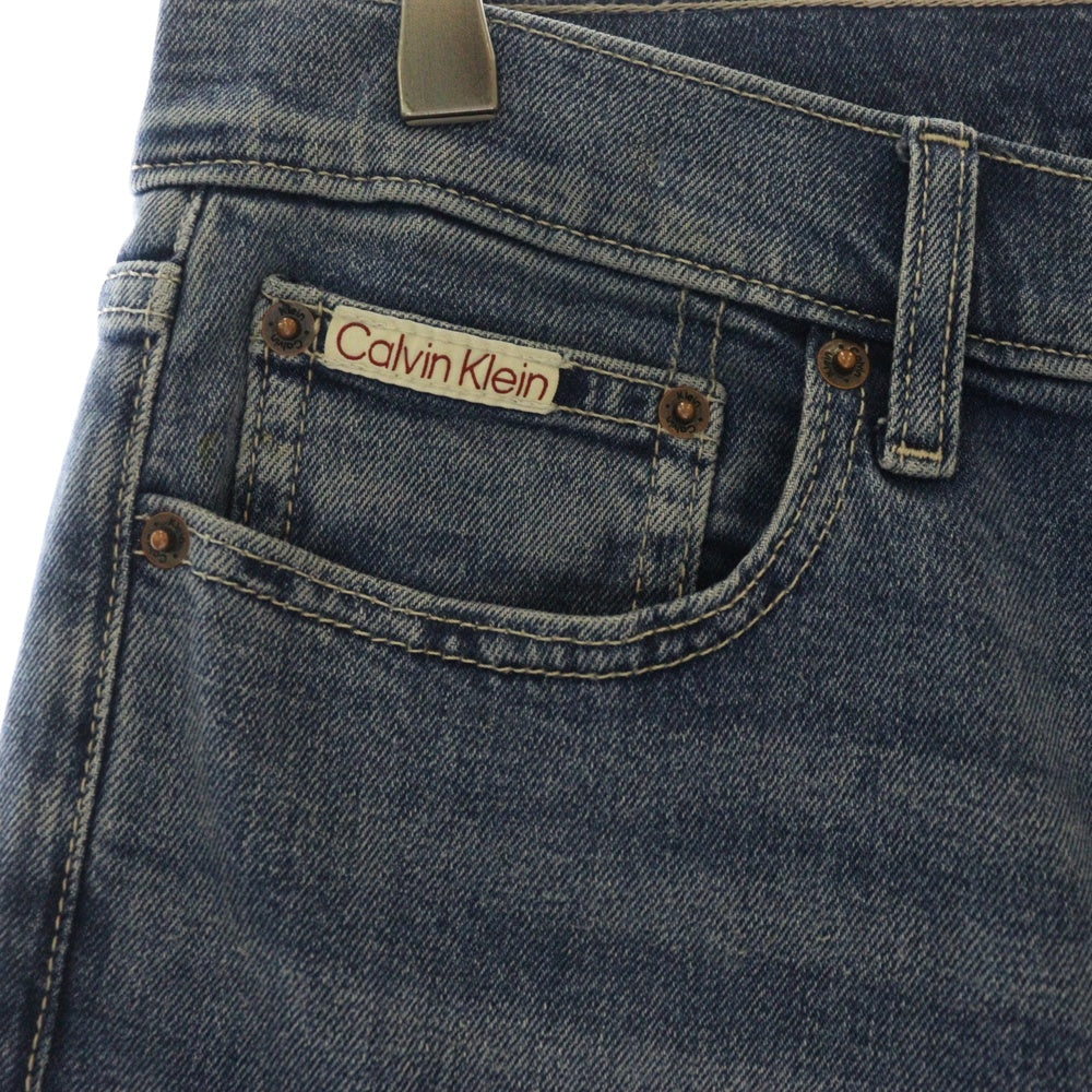Calvin Klein(カルバンクライン) LOGO DENIM PANTS ロゴ刺繍デニムパンツ ジーンズ インディゴ 40TM732