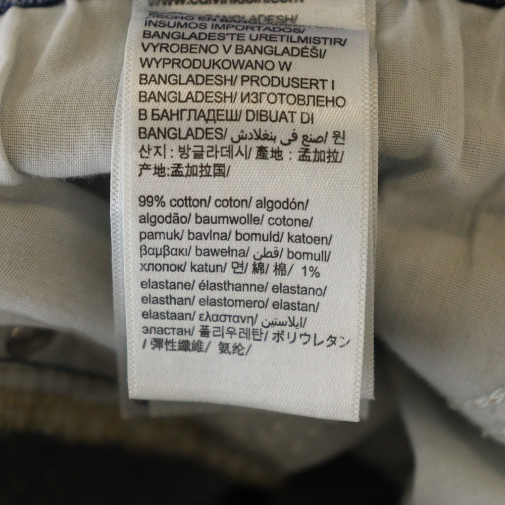 Calvin Klein(カルバンクライン) LOGO DENIM PANTS ロゴ刺繍デニムパンツ ジーンズ インディゴ 40TM732