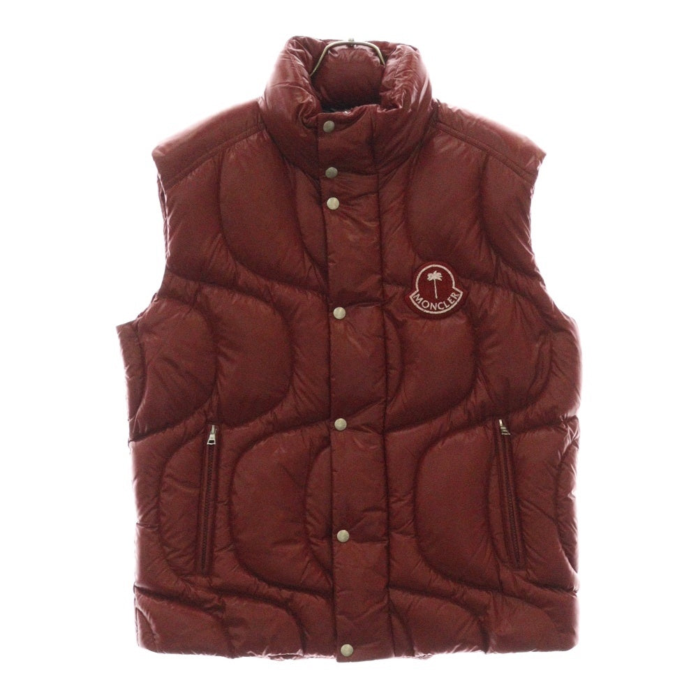 MONCLER GENIUS(モンクレール ジーニアス) ×Palm Angels GWENYTH GIUBBOTTO 8 Logo Patch Padded Vest パームエンジェルス 8ロゴパッチパデッドダウンベスト レッド J209L1A00016