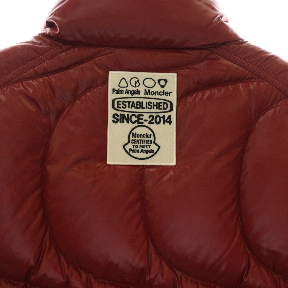 MONCLER GENIUS(モンクレール ジーニアス) ×Palm Angels GWENYTH GIUBBOTTO 8 Logo Patch Padded Vest パームエンジェルス 8ロゴパッチパデッドダウンベスト レッド J209L1A00016