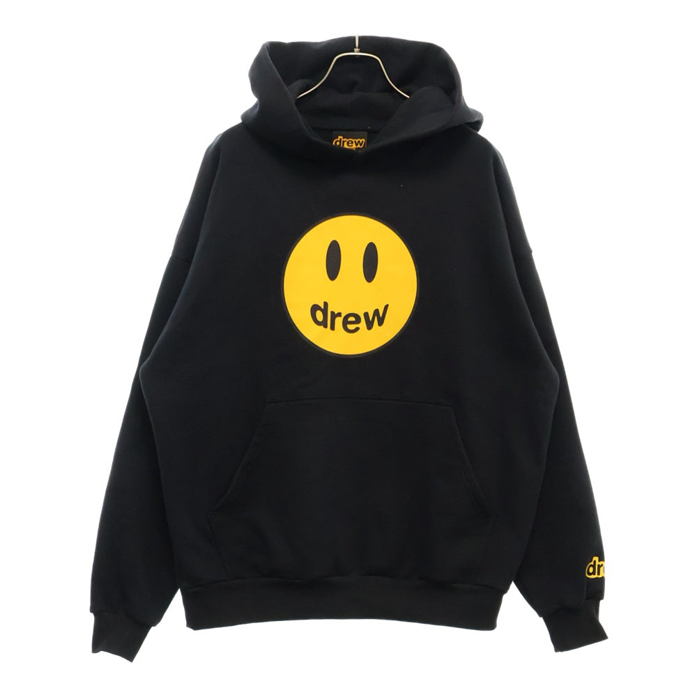 drew house(ドリューハウス) FRONT LOGO HOODIE フロントロゴプリントプルオーバースウェットパーカー フーディー ブラック