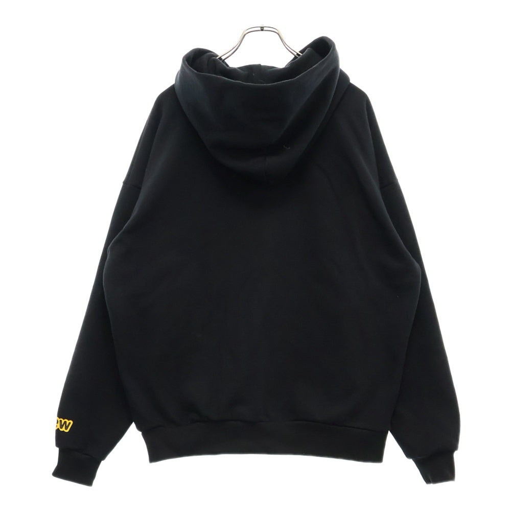 drew house(ドリューハウス) FRONT LOGO HOODIE フロントロゴプリントプルオーバースウェットパーカー フーディー ブラック