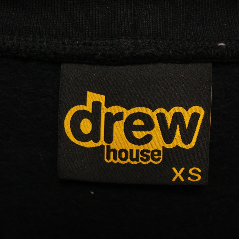 drew house(ドリューハウス) FRONT LOGO HOODIE フロントロゴプリントプルオーバースウェットパーカー フーディー ブラック