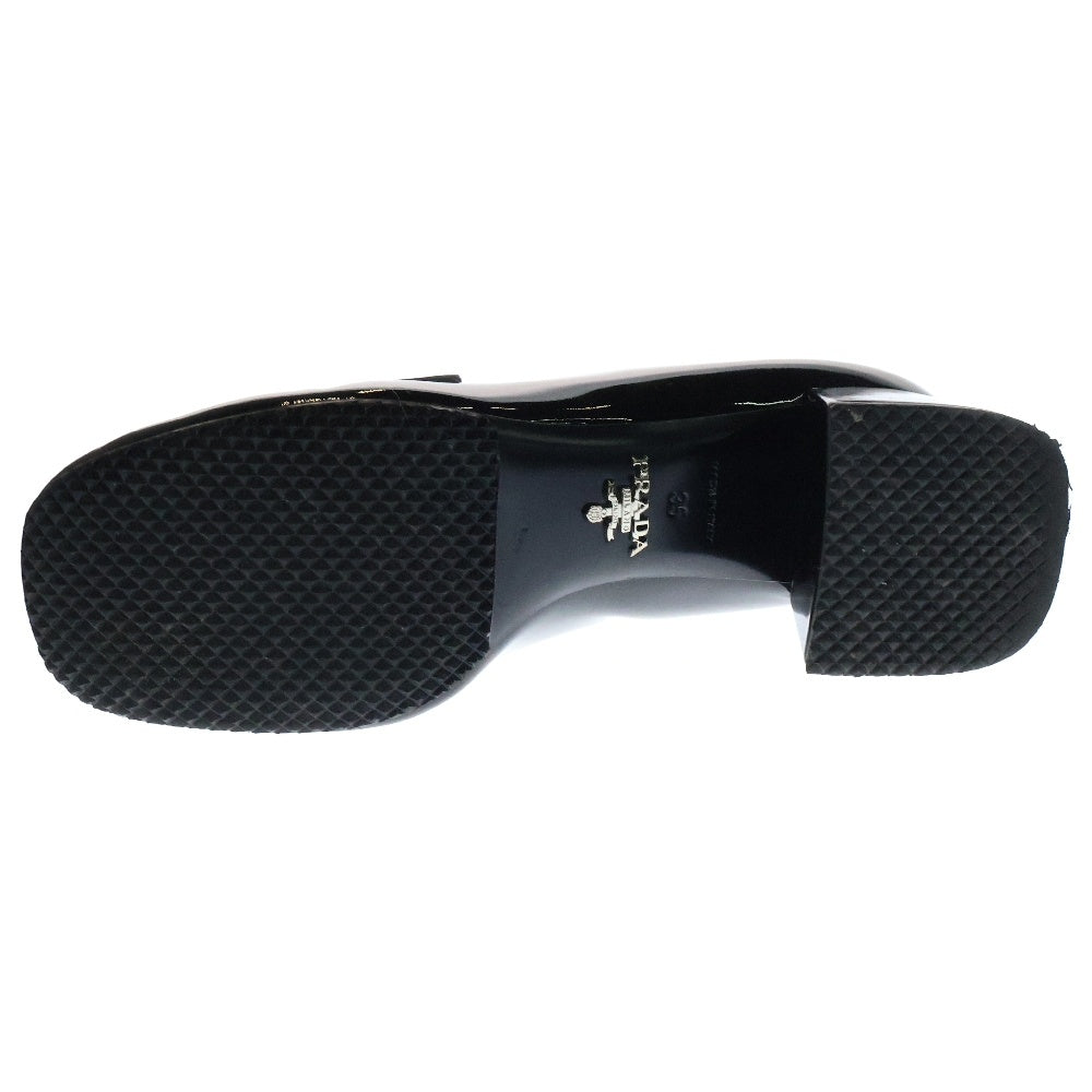 PRADA(プラダ) Patent Leather Lofers パテントレザーローファー トライアングルロゴ レディース ブラック 1D763M