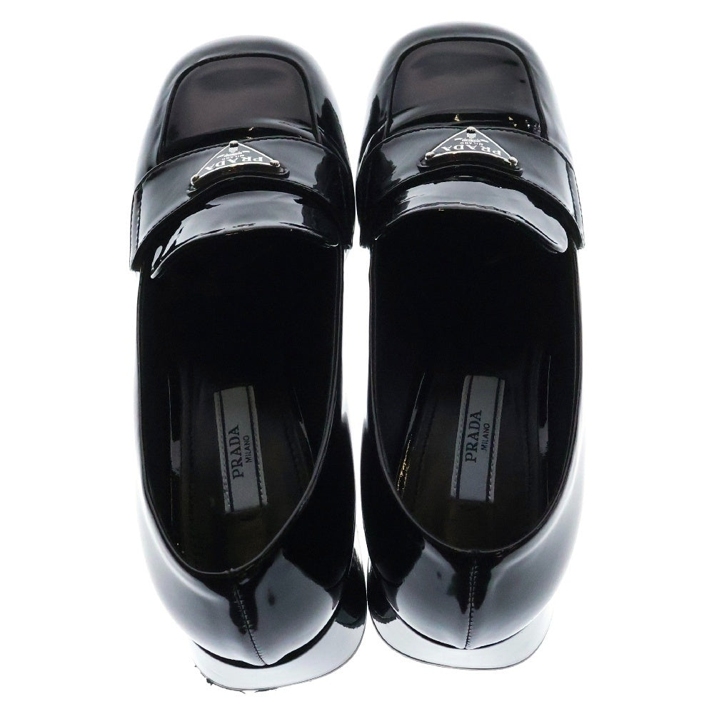 PRADA(プラダ) Patent Leather Lofers パテントレザーローファー トライアングルロゴ レディース ブラック 1D763M