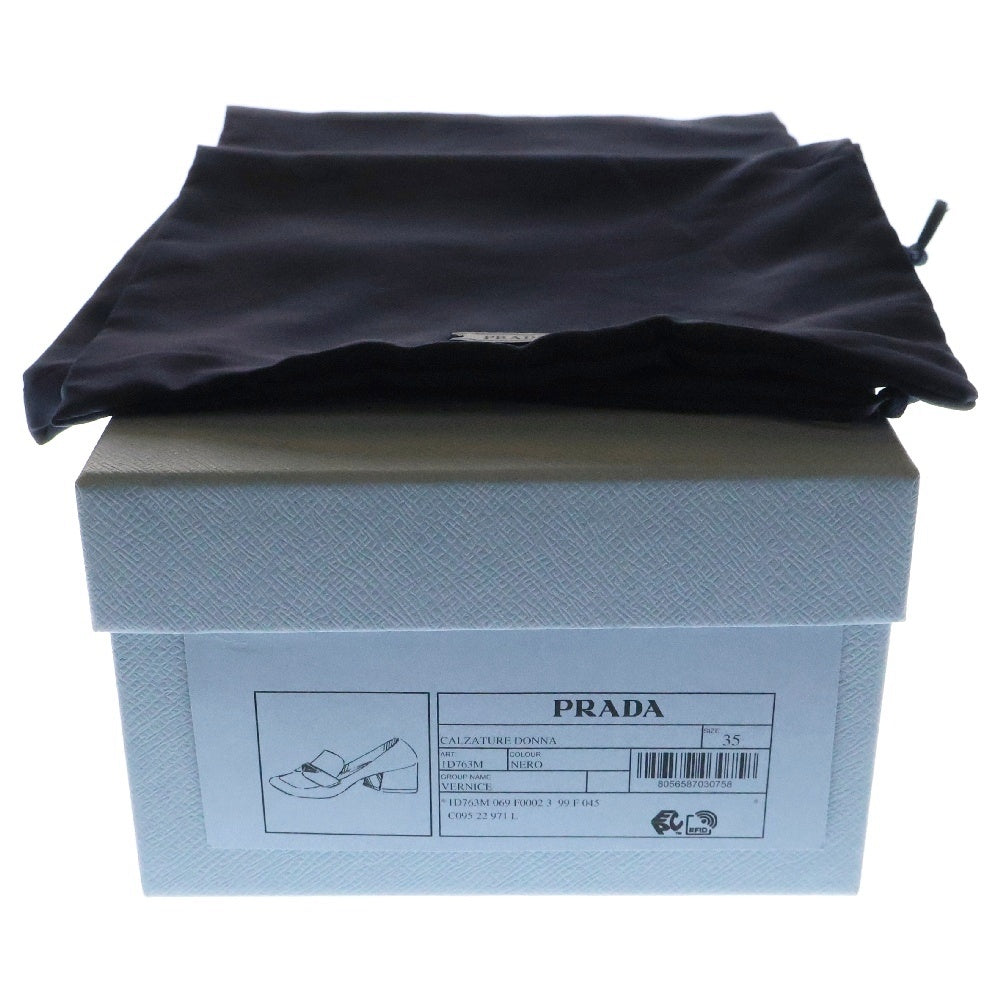 PRADA(プラダ) Patent Leather Lofers パテントレザーローファー トライアングルロゴ レディース ブラック 1D763M