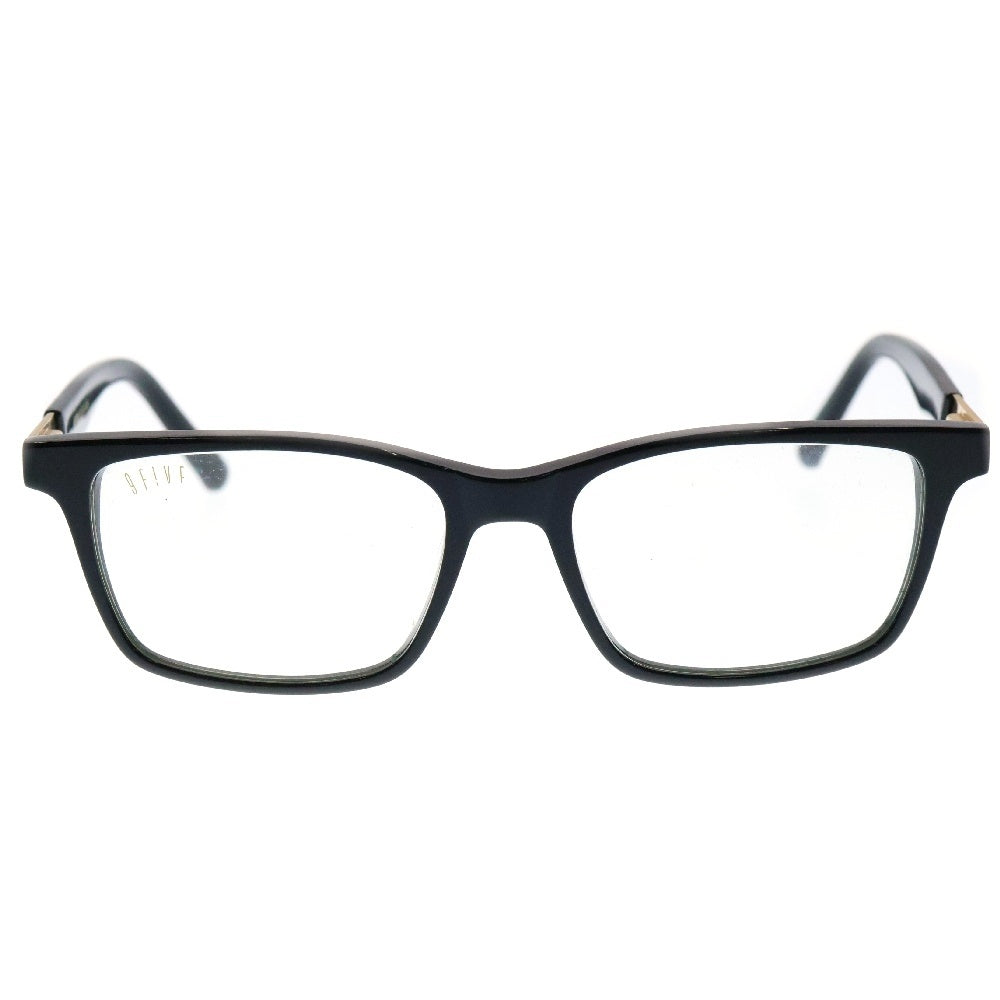 9FIVE(ナインファイブ) La Jolla Black & 24K Gold Clear Lens Glasses スクエア アイウェア 眼鏡 52‐17‐145 ブラック/ゴールド