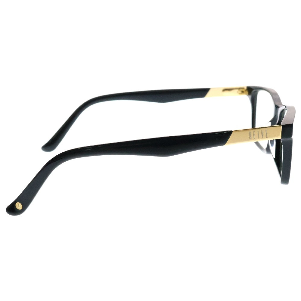 9FIVE(ナインファイブ) La Jolla Black & 24K Gold Clear Lens Glasses スクエア アイウェア 眼鏡 52‐17‐145 ブラック/ゴールド
