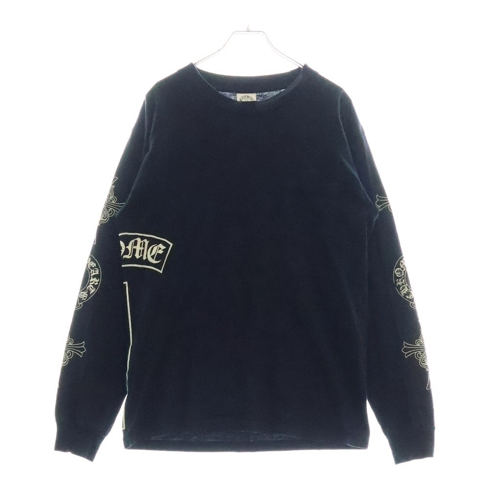CHROME HEARTS(クロムハーツ) OLD Logo L/S Tee オールドモデル マルチロゴ クルーネック長袖Tシャツカットソー ロングスリーブ ロンT ブラック