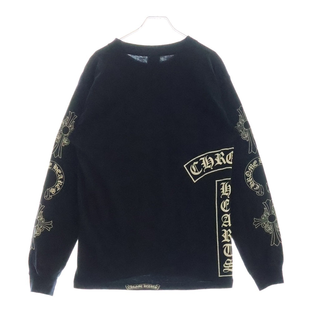 CHROME HEARTS(クロムハーツ) OLD Logo L/S Tee オールドモデル マルチロゴ クルーネック長袖Tシャツカットソー ロングスリーブ ロンT ブラック