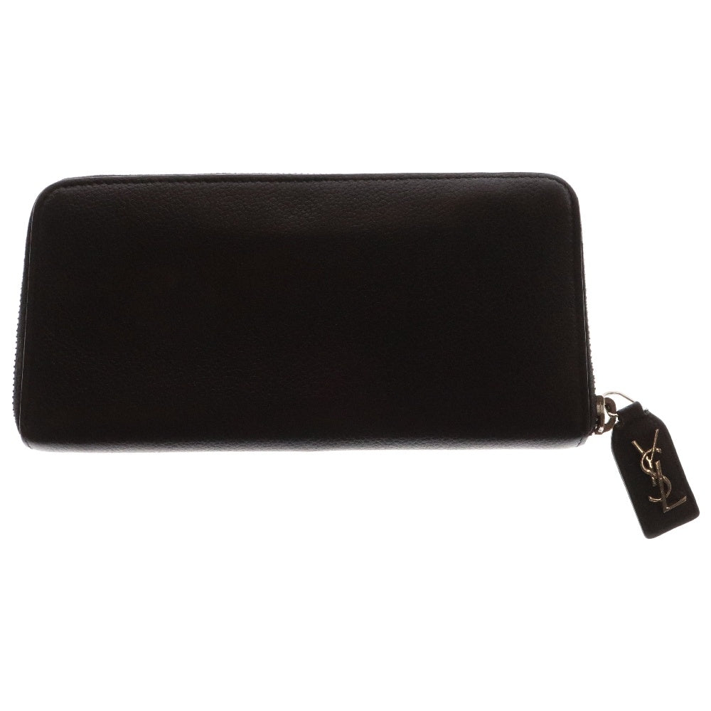 SAINT LAURENT PARIS(サンローランパリ) LONG WALLET 長財布 ロングウォレット ラウンドジップ レザー ブラック INN603060