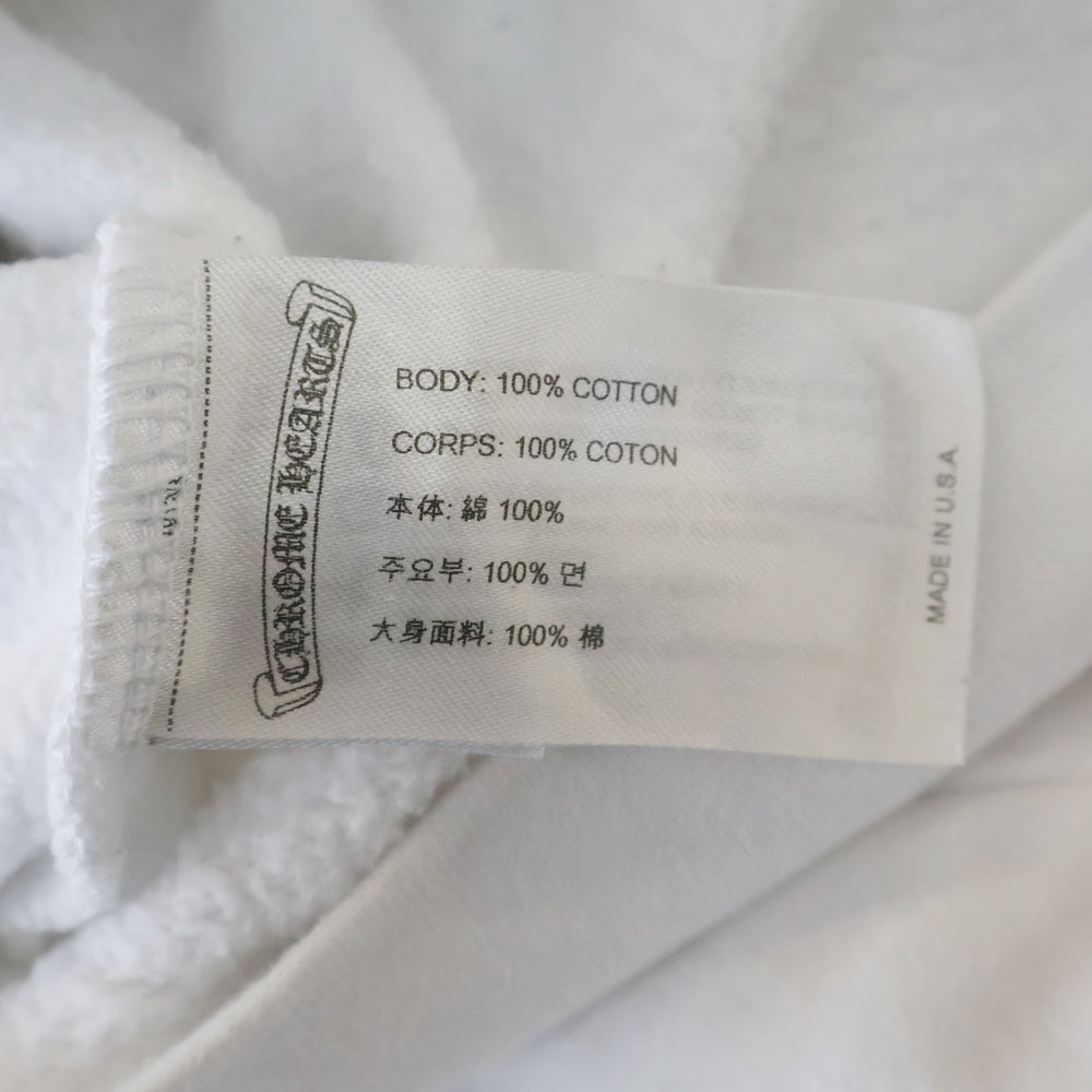 CHROME HEARTS(クロムハーツ) Horseshoe Crewneck Sweatshirt ホースシュープリント 袖フローラル クルーネックスウェットトレーナー ホワイト
