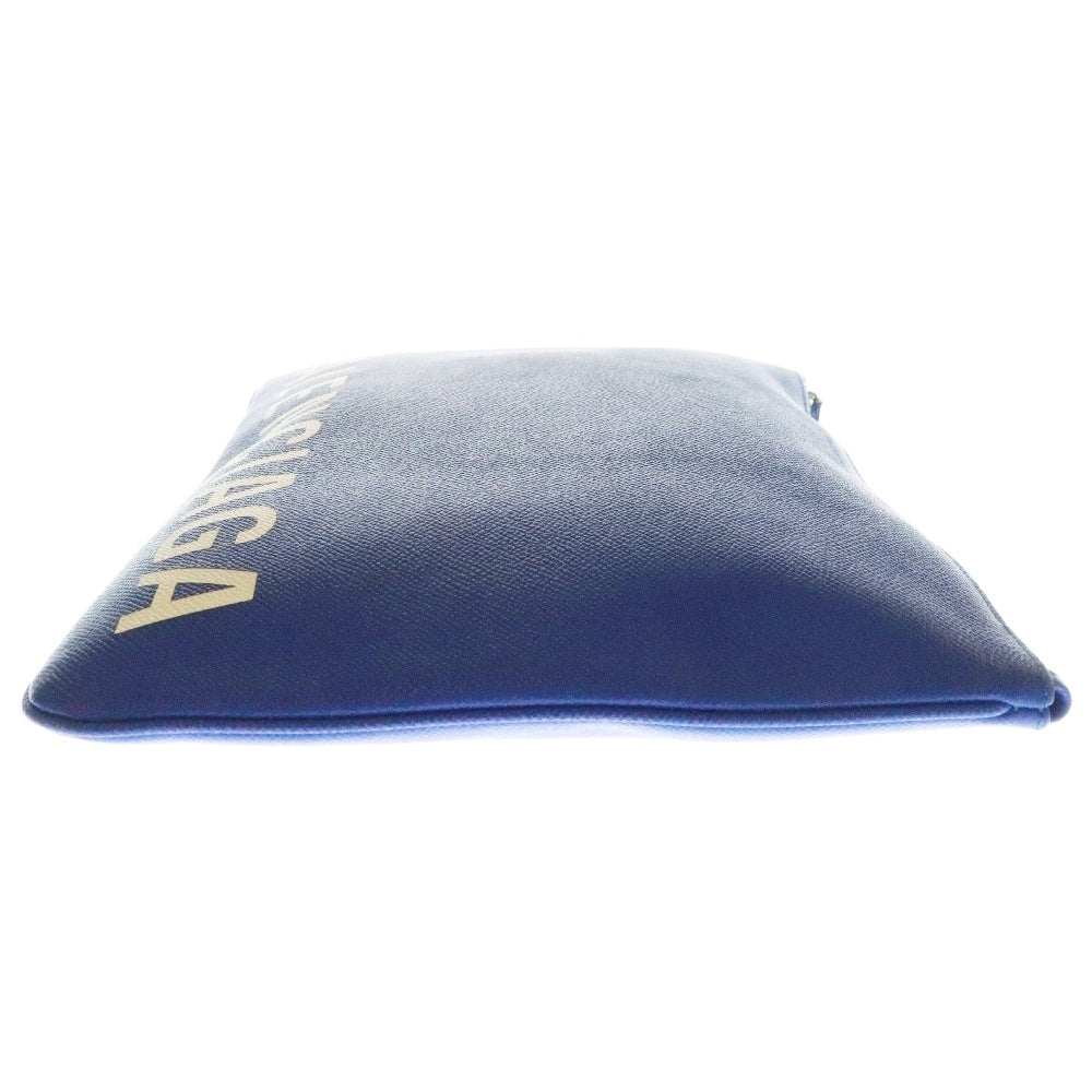 BALENCIAGA(バレンシアガ) LOGO CLUTCH BAG ロゴクラッチバッグ レザー ブルー 579550