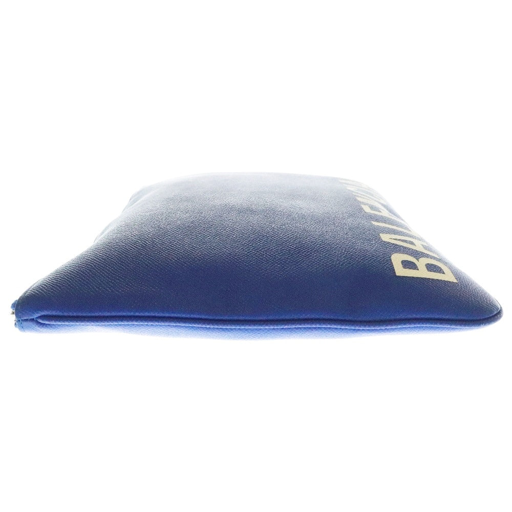 BALENCIAGA(バレンシアガ) LOGO CLUTCH BAG ロゴクラッチバッグ レザー ブルー 579550