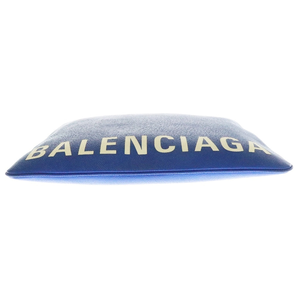 BALENCIAGA(バレンシアガ) LOGO CLUTCH BAG ロゴクラッチバッグ レザー ブルー 579550