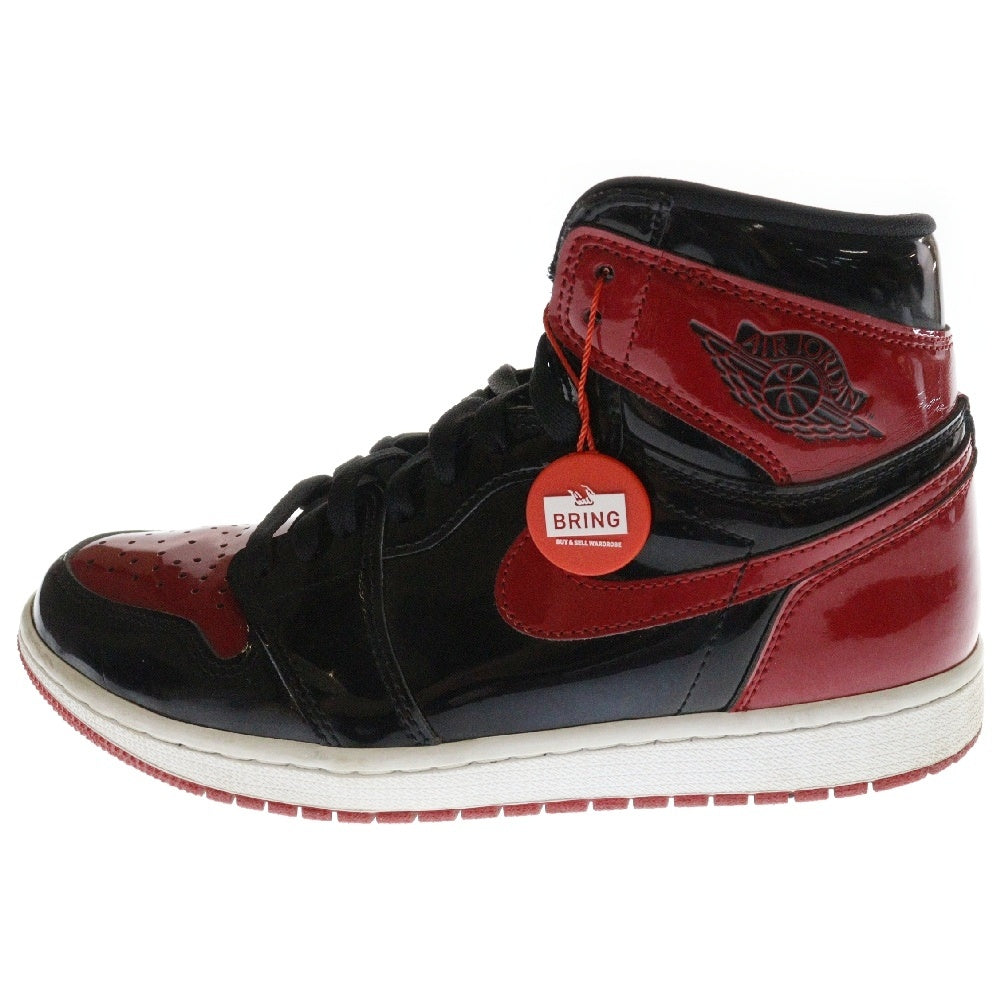 NIKE(ナイキ) AIR JORDAN 1 HIGH OG PATENT BRED エアジョーダン1 OG パテント ブレッド ハイカットスニーカー シューズ ブラック/レッド US9/27cm 555088-063