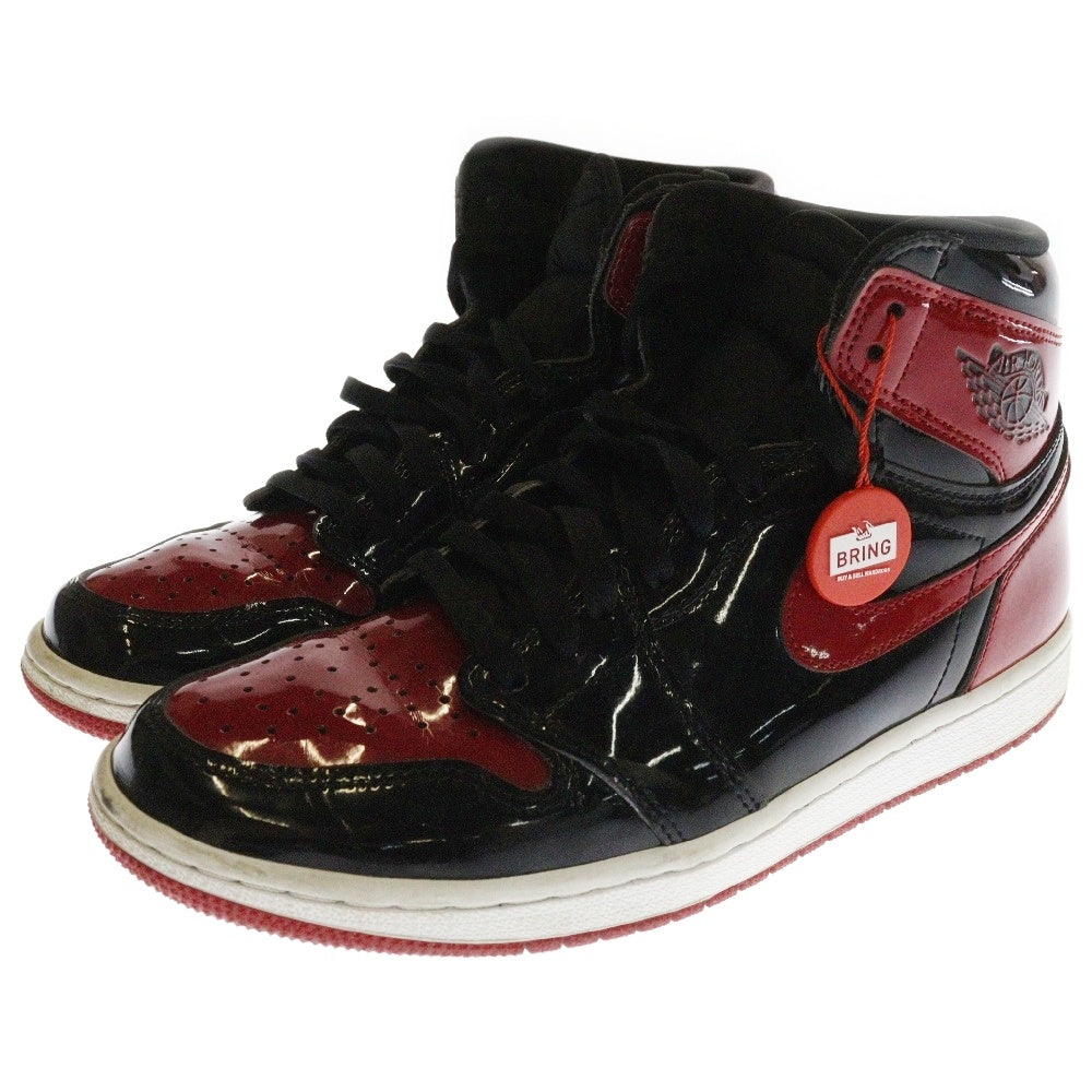 NIKE(ナイキ) AIR JORDAN 1 HIGH OG PATENT BRED エアジョーダン1 OG パテント ブレッド ハイカットスニーカー シューズ ブラック/レッド US9/27cm 555088-063