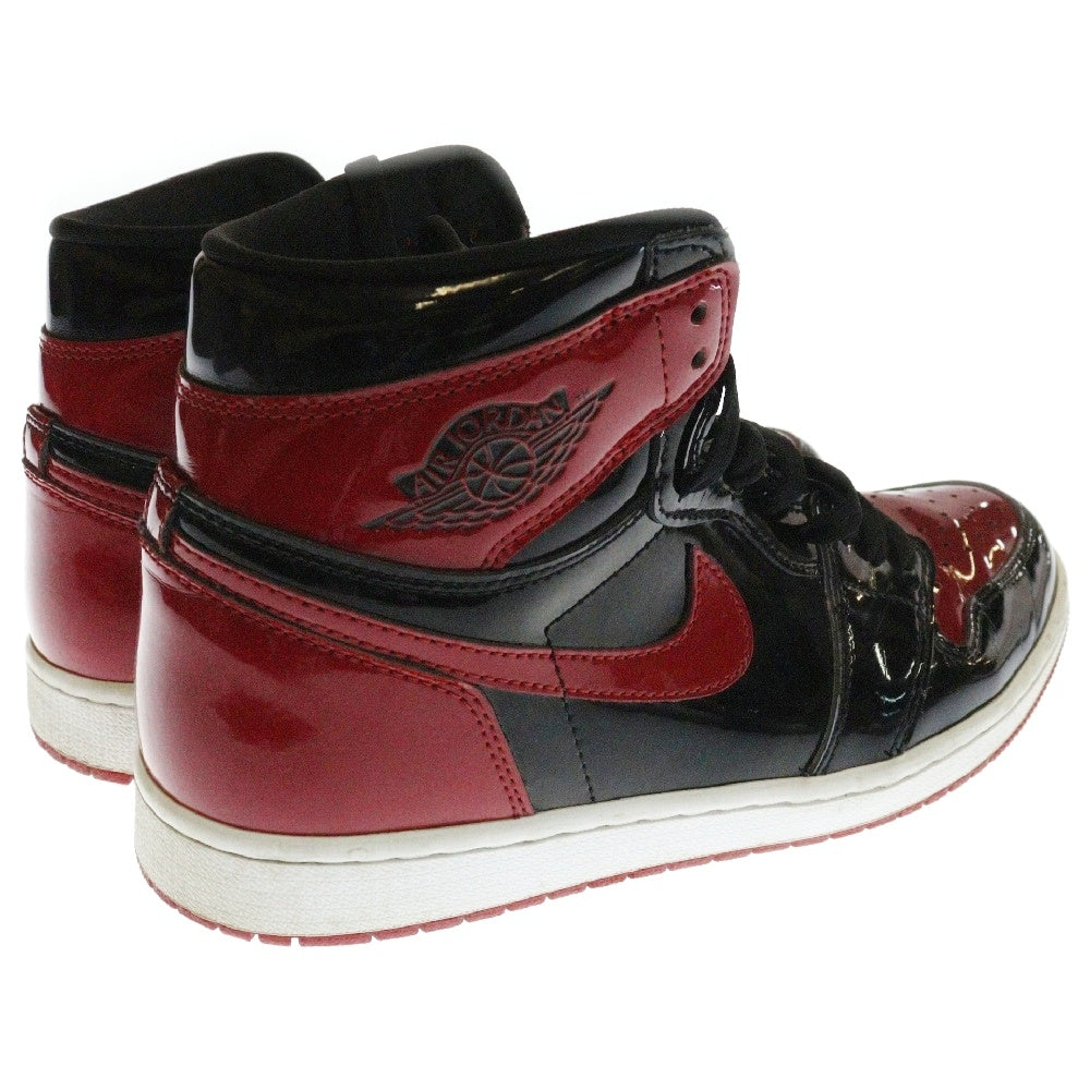 NIKE(ナイキ) AIR JORDAN 1 HIGH OG PATENT BRED エアジョーダン1 OG パテント ブレッド ハイカットスニーカー シューズ ブラック/レッド US9/27cm 555088-063