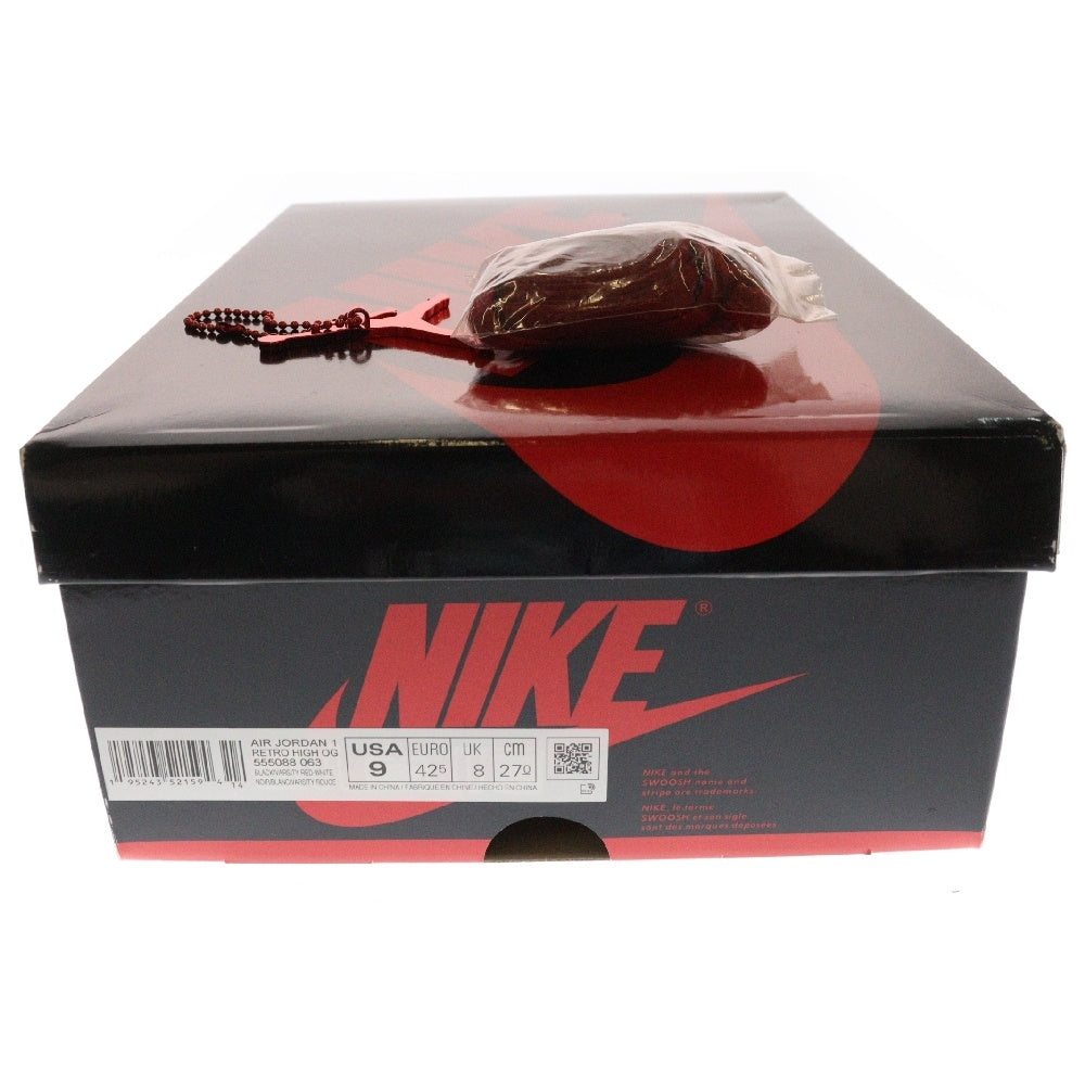 NIKE(ナイキ) AIR JORDAN 1 HIGH OG PATENT BRED エアジョーダン1 OG パテント ブレッド ハイカットスニーカー シューズ ブラック/レッド US9/27cm 555088-063