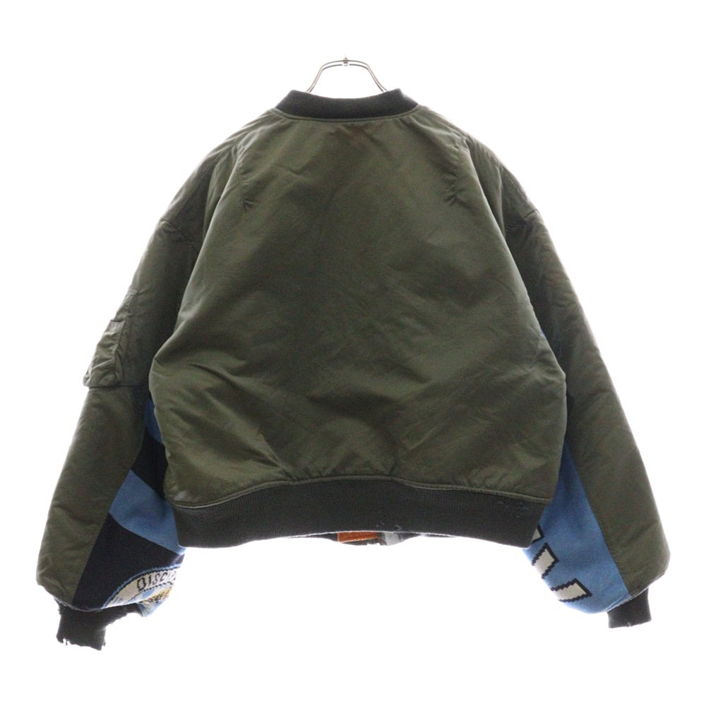 SAINT MICHAEL(セントマイケル) 24AW MA-1 DAMAGE 再構築ダメージ加工フライトジャケット カーキ SM-YS1-0000-064